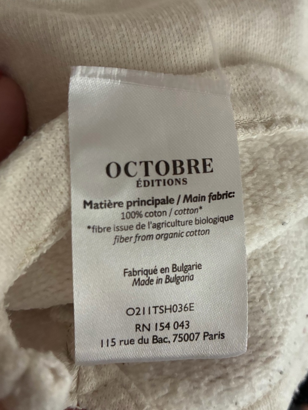 Sezane Mens Octobre Cream Crewneck Henley Sweater L - Picture 4 of 4